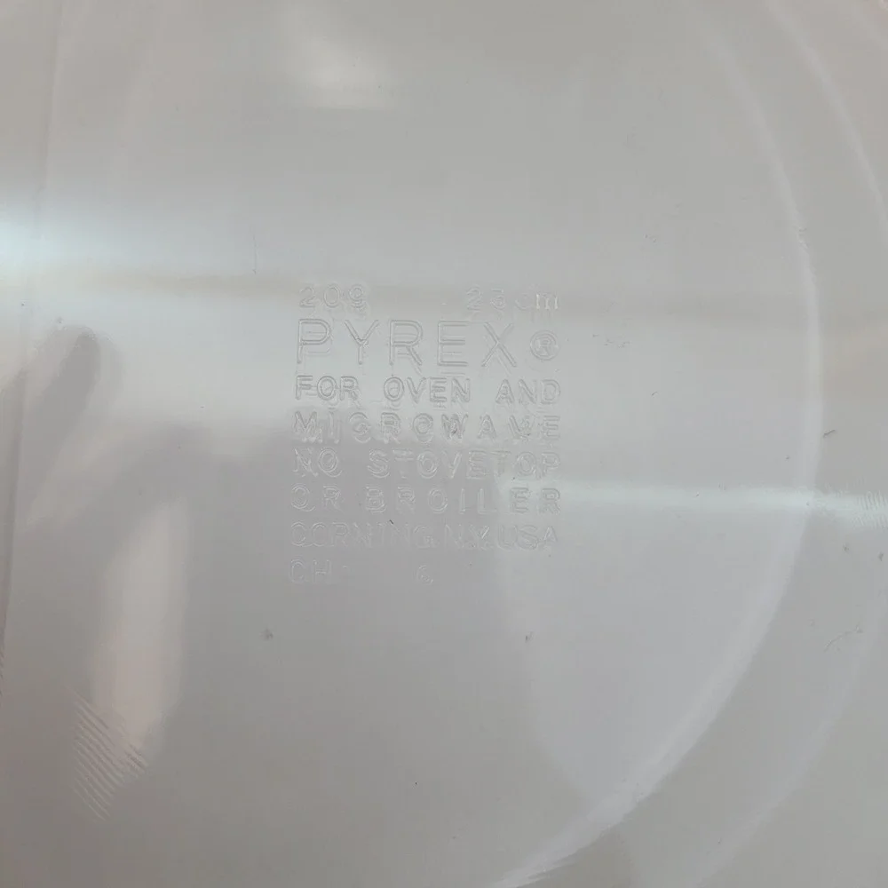 Pyrex Pie Plate 209 Clear Glass 9 Inch 23cm Vintage Bakeware Dish